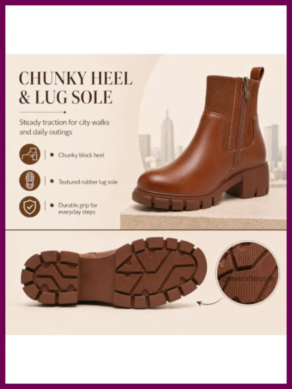 Women's Chelsea Boots Platform Ankle Booties Chunky Lug Sole Block Heel